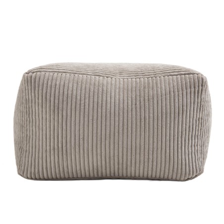 AGATHE Square Pouffe 57x57cm Pearl Grey Corduroy Fabric - Stylish and Versatile