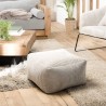 AGATHE Square Pouffe 57x57cm Pearl Grey Corduroy Fabric - Stylish and Versatile