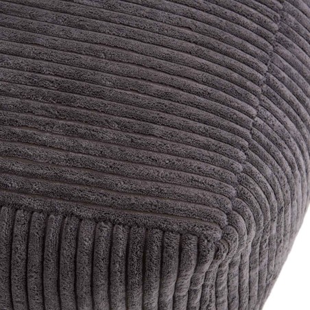 Pouf carré AGATHE 57x57cm velours côtelé gris anthracite