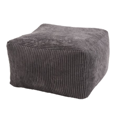 AGATHE Square Pouffe 57x57cm - Anthracite Grey Corduroy Fabric