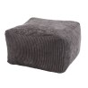 Pouf carré AGATHE 57x57cm velours côtelé gris anthracite