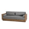 Canapé 3 places bois Pin recyclé marron tissu gris SANDY