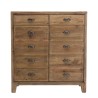 Meuble marron 2 tiroirs 2 portes SANDY en pin recyclé