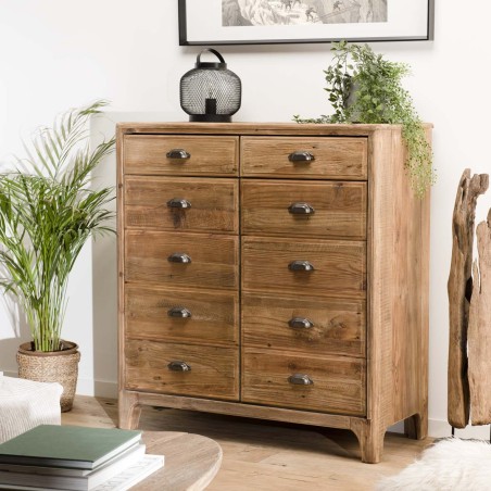 SANDY - Brown Cabinet with 2 Drawers and 2 Doors