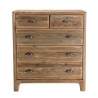 Meuble chiffonnier marron 5 tiroirs bois Pin recyclé - SANDY