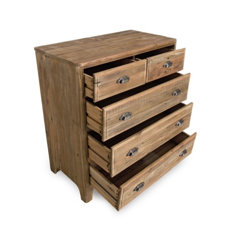 SANDY - Brown Chest of Drawers with 5 Drawers | Recycled Pine