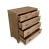 Meuble chiffonnier marron 5 tiroirs bois Pin recyclé - SANDY