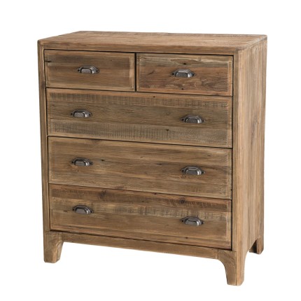 SANDY - Brown Chest of Drawers with 5 Drawers | Recycled Pine