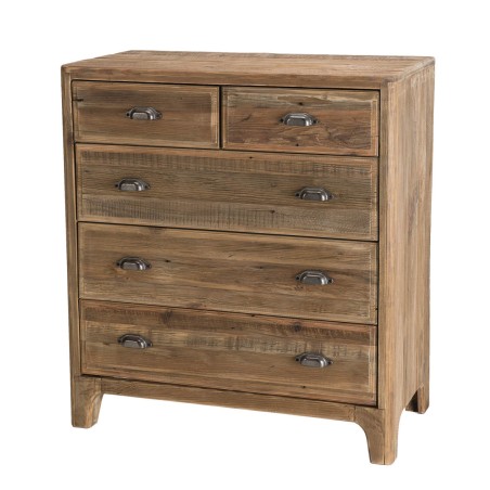 SANDY - Brown Chest of Drawers with 5 Drawers | Recycled Pine