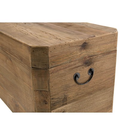 SANDY Brown Storage Chest - Recycled Pine with Black Metal Handles