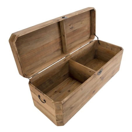 Coffre rangement marron bois Pin recyclé - SANDY