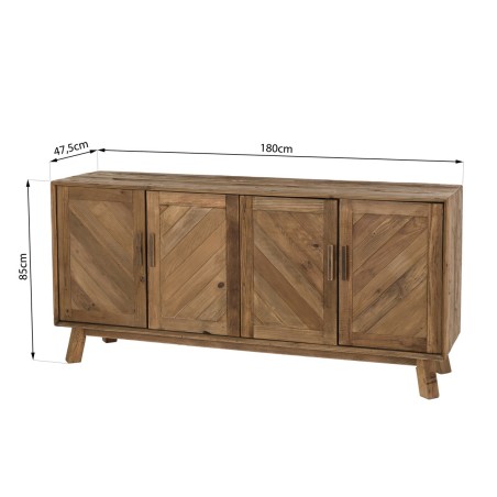 Buffet marron 4 portes bois Pin recyclé SANDY