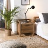 SANDY Brown Bedside Table - Recycled Pine - 1 Drawer - Ideal Dimensions