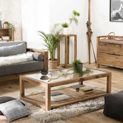 Table basse SANDY en pin recyclé