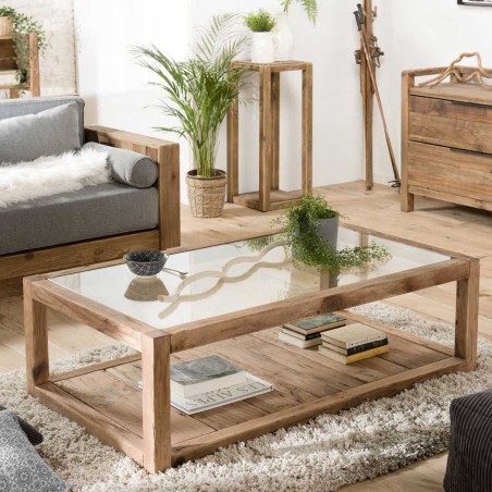 Table basse SANDY en pin recyclé