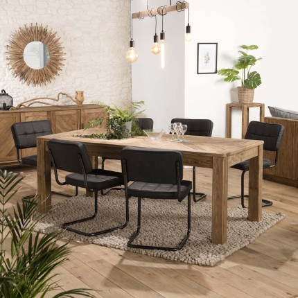 Table à manger rectangulaire en bois Pin recyclé SANDY