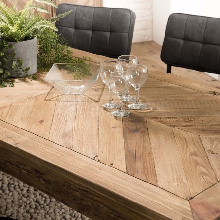 SANDY Brown Rectangular Dining Table 200x90cm - Recycled Pine