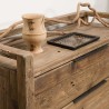 SANDY - Brown Chest of Drawers with 2 Drawers, Recycled Pine Wood