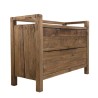 SANDY - Brown Chest of Drawers with 2 Drawers, Recycled Pine Wood