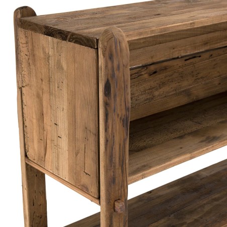 SANDY - Brown 3-tier Recycled Pine Wood Shelf