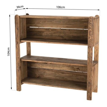 Étagère marron 3 niveaux bois Pin recyclé - SANDY