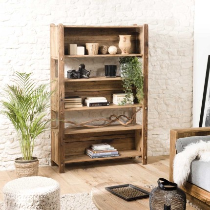 SANDY Brown 5-Tier Recycled Pine Wood Shelf