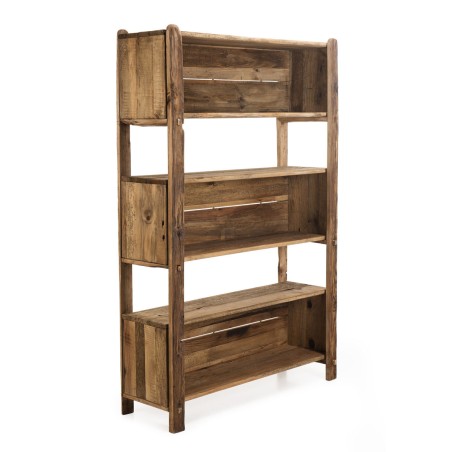SANDY Brown 5-Tier Recycled Pine Wood Shelf