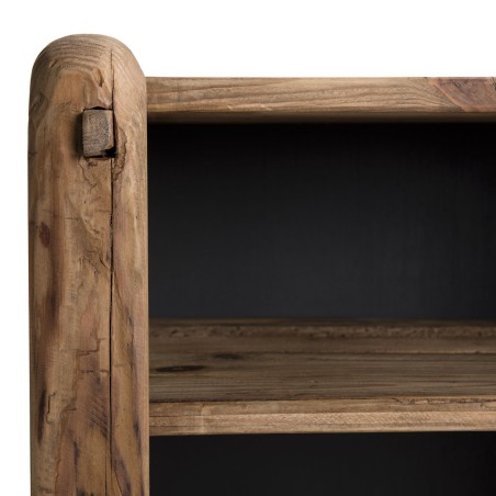 Chevet marron 2 niveaux en bois Pin recyclé