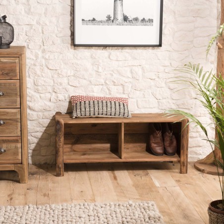 SANDY - Étagère 2 niches en bois Pin recyclé