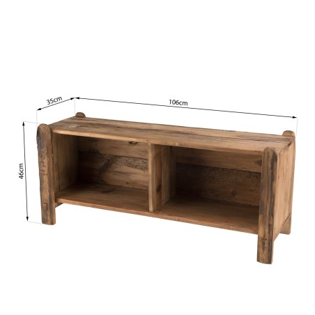 SANDY - Étagère 2 niches en bois Pin recyclé