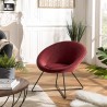 Fauteuil AGATHE - Velours Bordeaux - Pieds Croisés