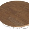 SIXTINE Round Shell Coffee Table 80x80cm - Recycled Teak Top with White Metal Legs