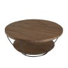Table basse SIXTINE - Teck recyclé et métal noir