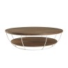 SIXTINE Round Coffee Table 120x120cm Recycled Teak White Metal