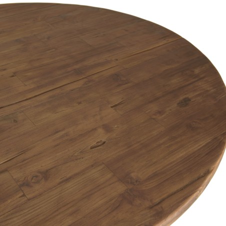 Table basse ronde SIXTINE en teck recyclé - 120x120cm