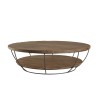 Table basse ronde SIXTINE en teck recyclé 120x120cm