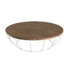 SIXTINE Round Coffee Table 120x120cm Recycled Teak White Metal Base