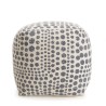 Pouf carré SACHA 46x46cm - Tissu coton imprimé pois gris