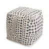 SACHA Square Pouf 46x46cm Cotton Fabric Grey Polka Dots