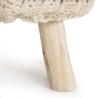 Tabouret bohème SACHA 40x40cm bois et laine ivoire