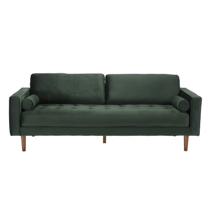 NELSON - MADRID 3-Seater Velvet Sofa in Pine Green