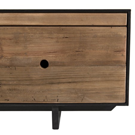 DANDY TV Stand 3 Drawers 1 Niche Natural Recycled Pine and Black