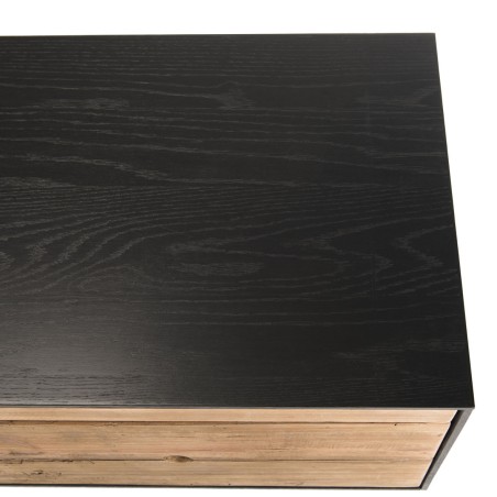 DANDY TV Stand 3 Drawers 1 Niche Natural Recycled Pine and Black