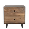 DANDY - 2 Drawer Recycled Pine and Black Bedside Table