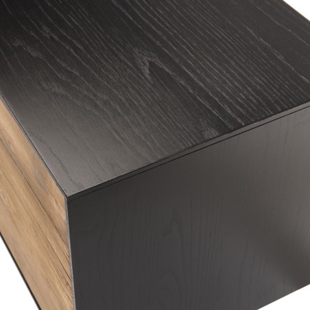 Meuble TV DANDY en pin recyclé naturel et noir