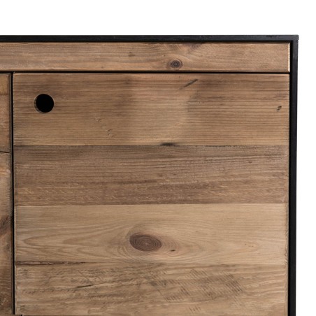 Buffet DANDY en pin recyclé naturel et noir