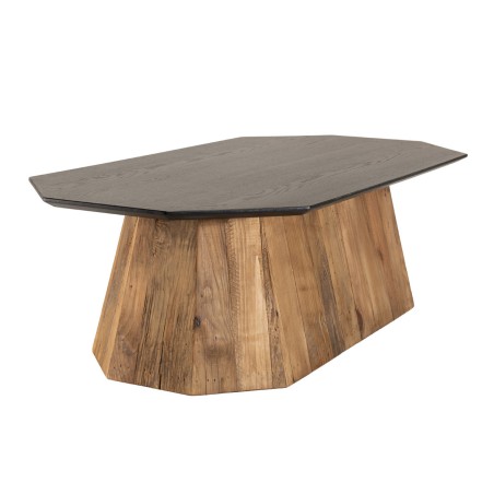 Table basse octogonale DANDY en bois de pin recyclé