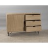 Buffet MARGAUX - Bois naturel 1 porte 3 tiroirs