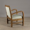 Fauteuil bois teck WALLY - Tissu bleu clair - Design et confort
