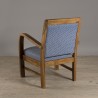 Fauteuil DAK bois teck tissu bleu - Style scandinave